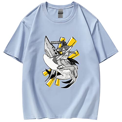 Kinsea T-Shirt Unisexe, Chainsaw Man Tshirt Für Damen/Herren, Manga Shirts, T-Shirt À Manches Courtes Et Col Rond-Black||XS Cover