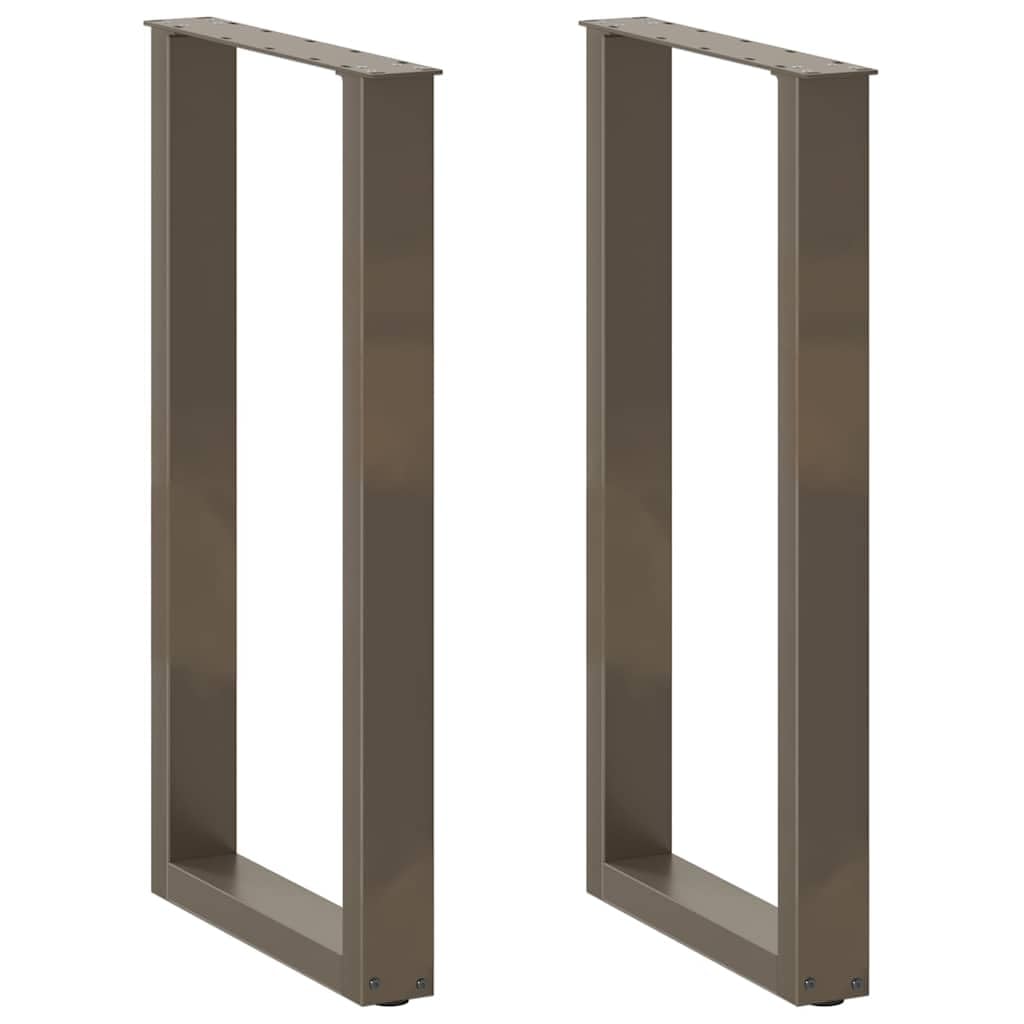 vidaXL Patas para Mesa de Bar en Forma de U (2 Unidades, Acero Natural, 50 x 90-91 cm)