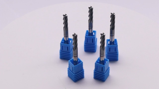 Image of 4 Flute Solid Carbide Square End Mill Set(5Pcs, 3 /16 inch), AlTiN Coated | 35 Helix, 3 /16 inch Cutting Dia, 3 /16 inch Shank Dia, 5 /8 inch LOC, 2 inch OAL For Milling Alloy Steel, Hardened Steel, Iron, Copper