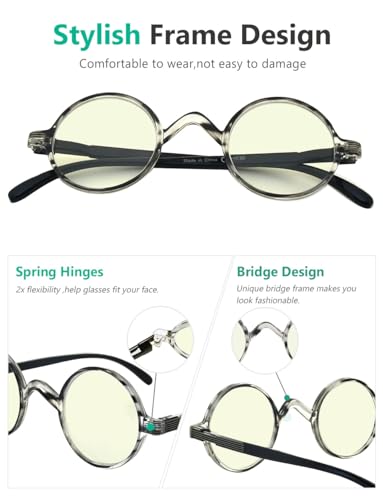 Image of Eyekepper Reading Glasses for Women Men, Blue Light Readers Round | Womens Circle Computer Cheaters, Mens Ladies UV /Bluelight Blocking Reader Eyeglasses,All-Day Comfort Spring Hinges for Screen