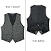 HISDERN Men's Suit Vest Grey Formal Dress Vests for Men Casual Fashion Sliver Solid Color Waistcoat Suit Wedding Business With Pocket