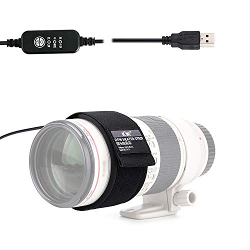 KIWIFOTOS Bande chauffante USB pour objectif Nikon, Sony, Olympus, Sigma, Fujifilm, prévention de la condensation, 8 à 10,9 cm