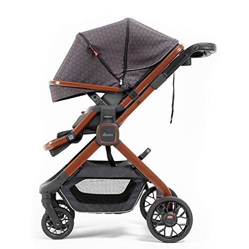 Image of Diono Quantum2 3-in-1 Multi-Mode Stroller for Baby, Infant, Toddler Stroller, Car Seat Compatible, Adaptors Included, Compact Fold, XL Storage Basket, Copper Hive