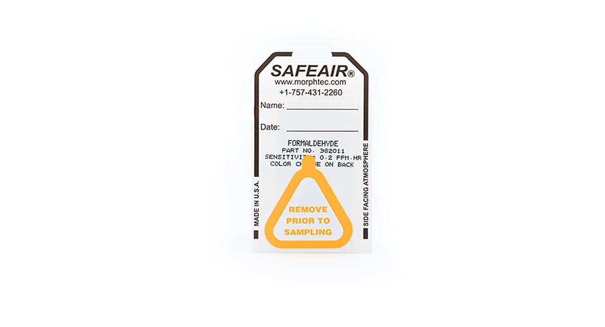 SafeAir Formaldehyde Badge (Part# 382011-50, 50-Pack) and Strap Clips (Part# 401966-10, 10-Pack)