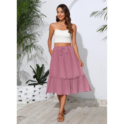 Image of Witsmile High Waist Tiered Skirts for Women Flowy Skirts for Women Long Length with Pockets 2026 Fashion Trendy