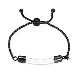 constantlife Stainless Steel Cremation Bracelet for Ashes - Transparent Glass Tube Urn Bangle Memori