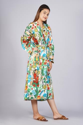 Image of Cotton Women Stylish Printed Kimono, Bath Robe,Night Wear Suit,Swim Wear, Night Dress, Beach Wear