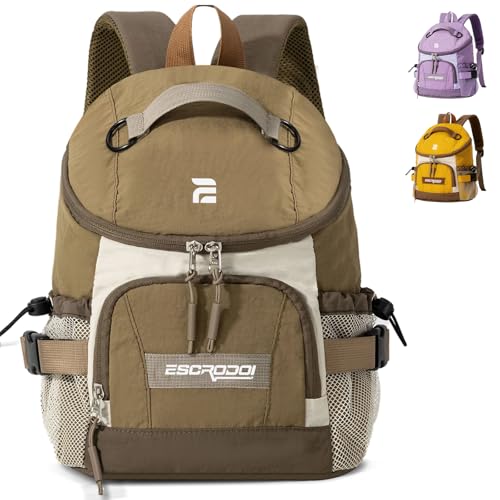 ESCRODOI Mochila Pequena para Atividades ao ar Livre 10L, Mochila Leve Casual, Resistente à Água, Mochilas de Trilha, Caminhadas, Acampamentos e Diário, Marrom