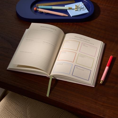 Papier Daily Wellness Journal Diary - Baby Pink, 8.46\" L x 6.02\" W | Hardback Cover Wellbeing, Gratitude & Mindset Diary for Personal Growth, Mindfulness & Reflection | Track Goals, Sleep & Lifestyle