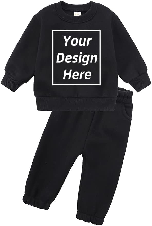 Kids Tales Youth Custom Personalized Tracksuit Boys Girls Add Your Own Text Design Fleece Sweatshirt + Sweatpants Sweatsuit