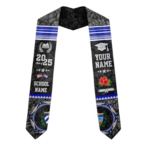 MonkeyVan Personalized Cubans American Flag Graduation Sash 2025, Cubans Graduation Sash, Cuba Graduation Stole Custom Cbs15