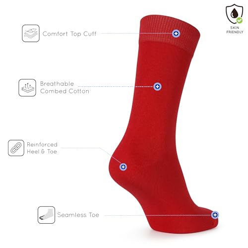 Image of Mysocks Crew Socks for Women Men Colorful Seamless Toe Soft Cotton Dress Socks