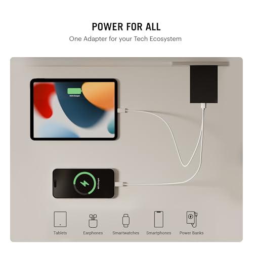 Image of DailyObjects POP 33W Wall Charger Adapter with Foldable Pins|USB-C Dual Port Power Output|Fast Charging|GaN5 Tech|Support iphone 12 13 14 15 16 pro Max, Android,ipad,samsung,oneplus|Lightweight- Black