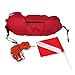 Spearfishing Buoy 420D Nylon Inflatable Diving Float Removable Dive Flag with 25m Line Ropes Diver