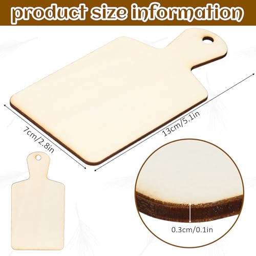 Suzile 36 Piezas Mini Tabla de Cortar de Madera con Mango miniatura 2