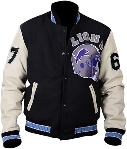 Detroit Beverly Hills Cop Varsity Jacket Men's - Axel Foley Lions Baseball Wool Varsity Jacket