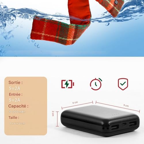 Écharpe chauffante lavable et cache-cou thermique 3 niveaux pour adulte