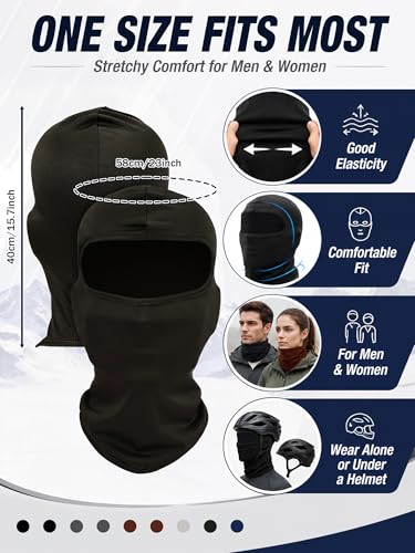 Image of Zhanmai 9 Pcs Ski Mask for Men Women UVSun Protection Face Mask Windproof Breathable Full Cover Balaclava for Outdoor