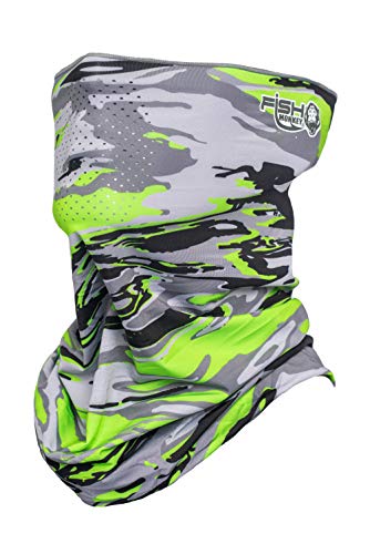 Fish Monkey Performance Face Guard (Voodoo Swamp Green, One Size)