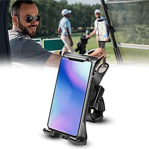 Hosuho Suporte de telefone para carrinho de golfe ajustável, giratório 360 graus, universal, para bicicleta, barco, carro, carrinho de golfe e carrinho, para telefones e pad de 4,7 - 10 polegadas