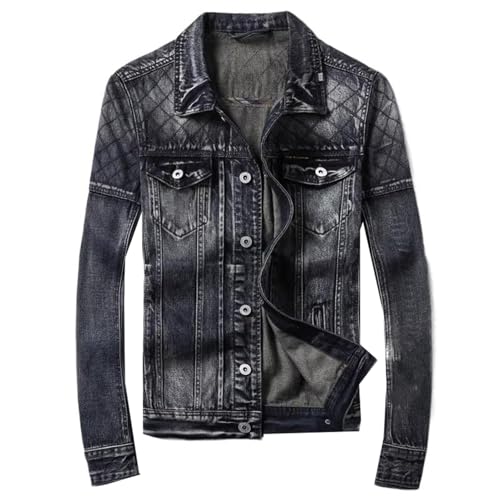 Veste en jean brodée homme solution manteau léger manches longues confortable