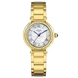 Rotary Orologio da donna Heritage con quadrante in madreperla e cinturino in acciaio inox placcato oro