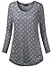 connche Quinee Tunic Tops to Wear with Leggings,Womens Double Layer Nursing Shirt Breastfeeding Winter Maternity Tunic Polka Dots Gray M