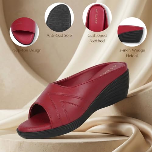 Image of TRASE Wedges for Women | Stylish Sandals for Woman | 2 Inch Wedge Heel Footwear | Ladies Office Wear