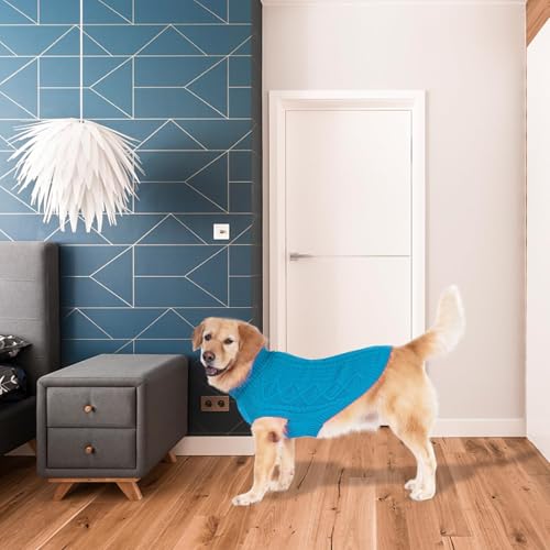 Image of BINGPET Dog Sweater for Large Dogs, Turtleneck Knitted Clothes