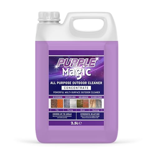 Purple Magic - All Purpose Outdoor Path and Patio Cleaner | Concentrated Mould, Mildew, Lichen, Algae Remover | Decking, Driveways, Rooftops, Spray & Leave Cleaner (Up to 150m2 coverage) - 2.5 Litre