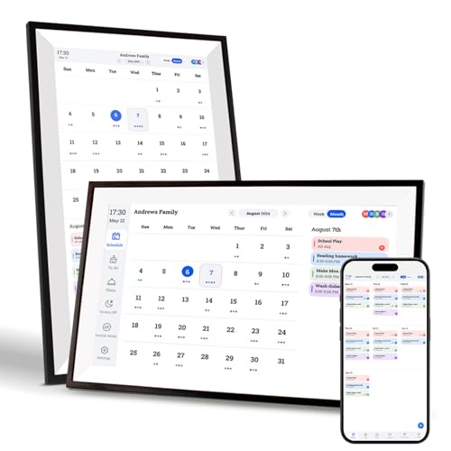 eLinkSmart 15.6" Touchscreen Smart Family Planner, AI Photo Frame with Old Photo Restoration, Digital Calendar, Art Gallery, Google iCloud Sync, SD Card Offline Playback, App-Controlled