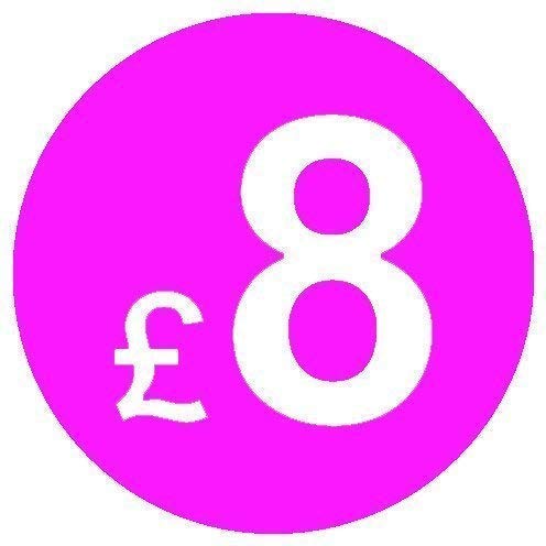 from 99p to £10 - Pack of 200 Pink 20mm Price Stickers/Sticky Labels (Pink £8)