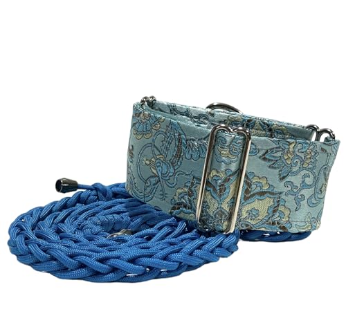 Extra Soft Martingale Dog Collar and Leash Set for Greyhound Saluki Whippet and Other Breeds with...