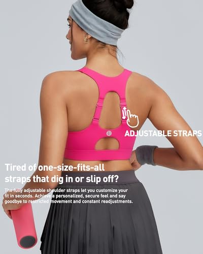 Image of RUNNING GIRL Sports Bras for Women High Support, Adjustable Straps High Impact Racerback Bra with Hook Closure Molded Cup