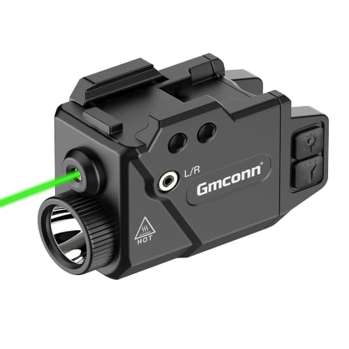 Gmconn 800lm Pistol Light and Green Laser Combo | Tactical Flashlight with Green Beam for Guns with Rail