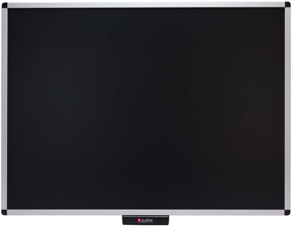Justick by Smead, Premium Aluminum Frame Bulletin Board, 48"W x 36"H, with Electro Surface Technology, Black (02563)
