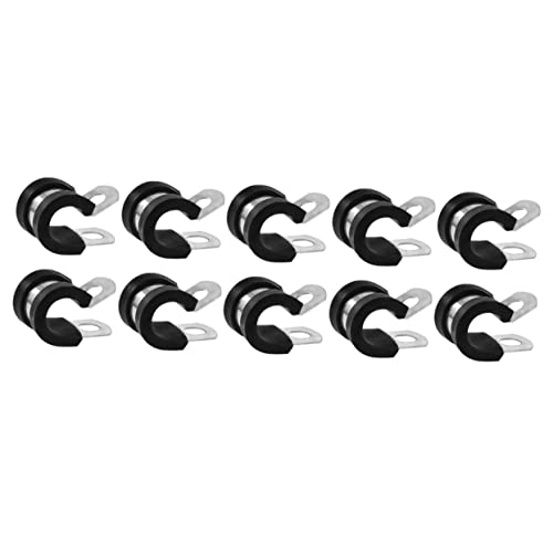 OSALADI 10pcs Stainless Steel Hose Clamp Rubber Cushion for Cable Clamping Pipe Clamp Kit for Heavy Duty Applications