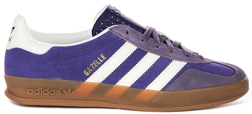Image of adidas Gazelle Men's 3 Stripes Logo Classic 90S Sn Trainers (Purple White, US 5)