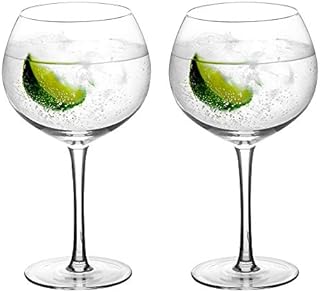 Amisglass Gin Glass, 700 ml Crystal Cocktail, Gin & Tonic, Glass Barware Bar and Wine Balloon Glass, Set of 2