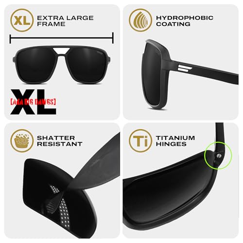 Image of TOROE Super Dark Black Out Polarized Sunglasses Extreme Light Sensitivity Advanced UV Protection C4 Impact Resistant