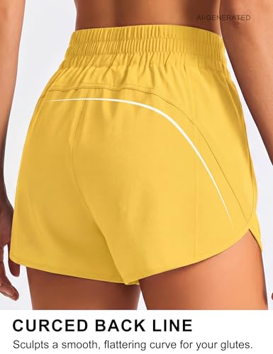 Image of BMJL Women's Athletic Shorts Running Workout Shorts Gym High Waisted Summer Short with Waistband Pocket
