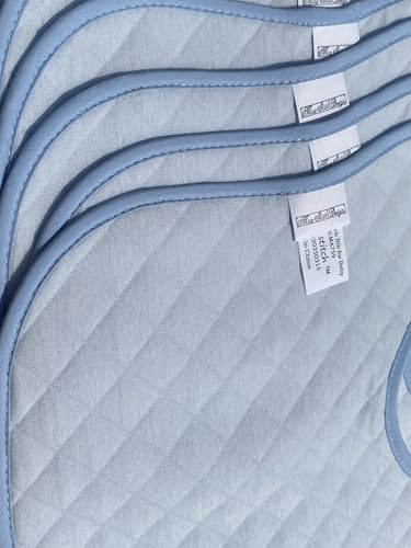 Bavoirs pour point de croix en coton bleu absorbant avec bande Aïda à broder - 7