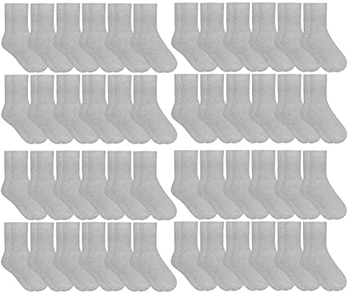 Yacht & Smith 60 Pairs Of Children & Kids Wholesale Bulk Sports Crew, Athletic Case Pairs Socks, by SOCKS'NBULK (60 Pairs Gray, Kids 6-8 (Shoe size 4-7.5))1