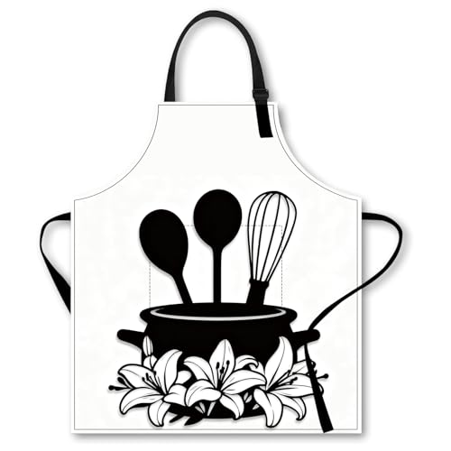 Image of Nuxovilar Cute Cooking Kitchen Apron, 26.77 * 30.7 Inches, Essential for Kitchen Cooking, Baking, Festive Gatherings