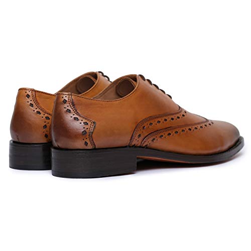 Image of Lethato Captoe Oxford Goodyear Welted Formal Handmade Leather Dress Shoes