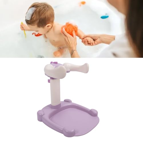 Image of Baby Hug Bath Tower, Non Slip Toddler Shower Stand Support, Adjustable Baby Shower Stand, for Bathroom (Purple)