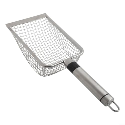 Setaccio da giardino in acciaio inox con manico, set da 4 pezzi con maglie da 2 mm/2,8 mm/3,8 mm/5 mm, per setacciatura del terreno, screening del compost e filtraggio della sabbia (5,0 mm)