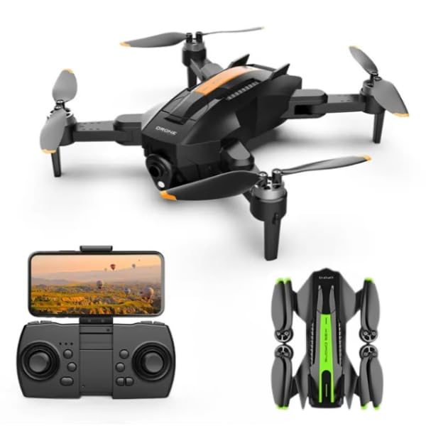 RAMNATH Q5 Gel Blaster Foldable Drone 4k HD Dual Cameras, WiFi FPV Live Video, Gesture Control, Optical Flow, Altitude Hold, One Key Return – RC Quadcopter Toy Gift for Kids & Adults.