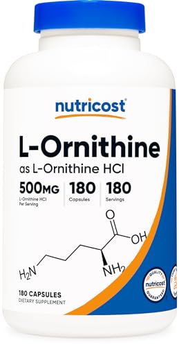 Nutricost L-Ornithine 500mg 180 Capsules - Non-GMO and Gluten Free