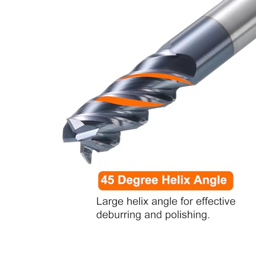 Image of HARFINGTON 5pcs Carbide Square Nose End Mill Bit 5 /16 inch Cut Dia 4 Flutes TiAlN Coated Milling Cutter for Hardened Steel Metal (5 /16 inch Shank 13 /16 inch Cut Length 2-1 /2 inch Long 45 Degree HRC49-51)